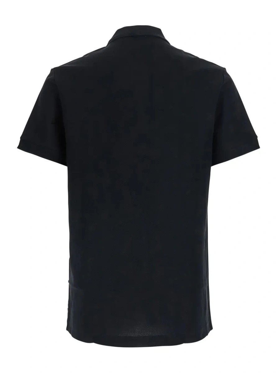 Tricou polo Burberry negru din bumbac 'Eddie' - Img 2