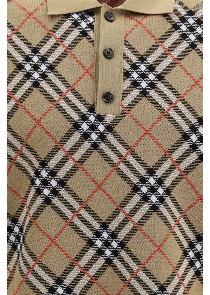 Tricou Polo Check cotton blend Polo Shirt - Img 3