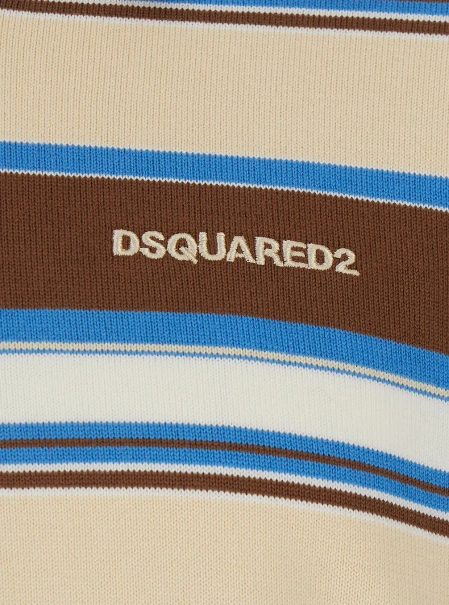 Tricou polo DSQUARED2 multicolor din bumbac - Img 3