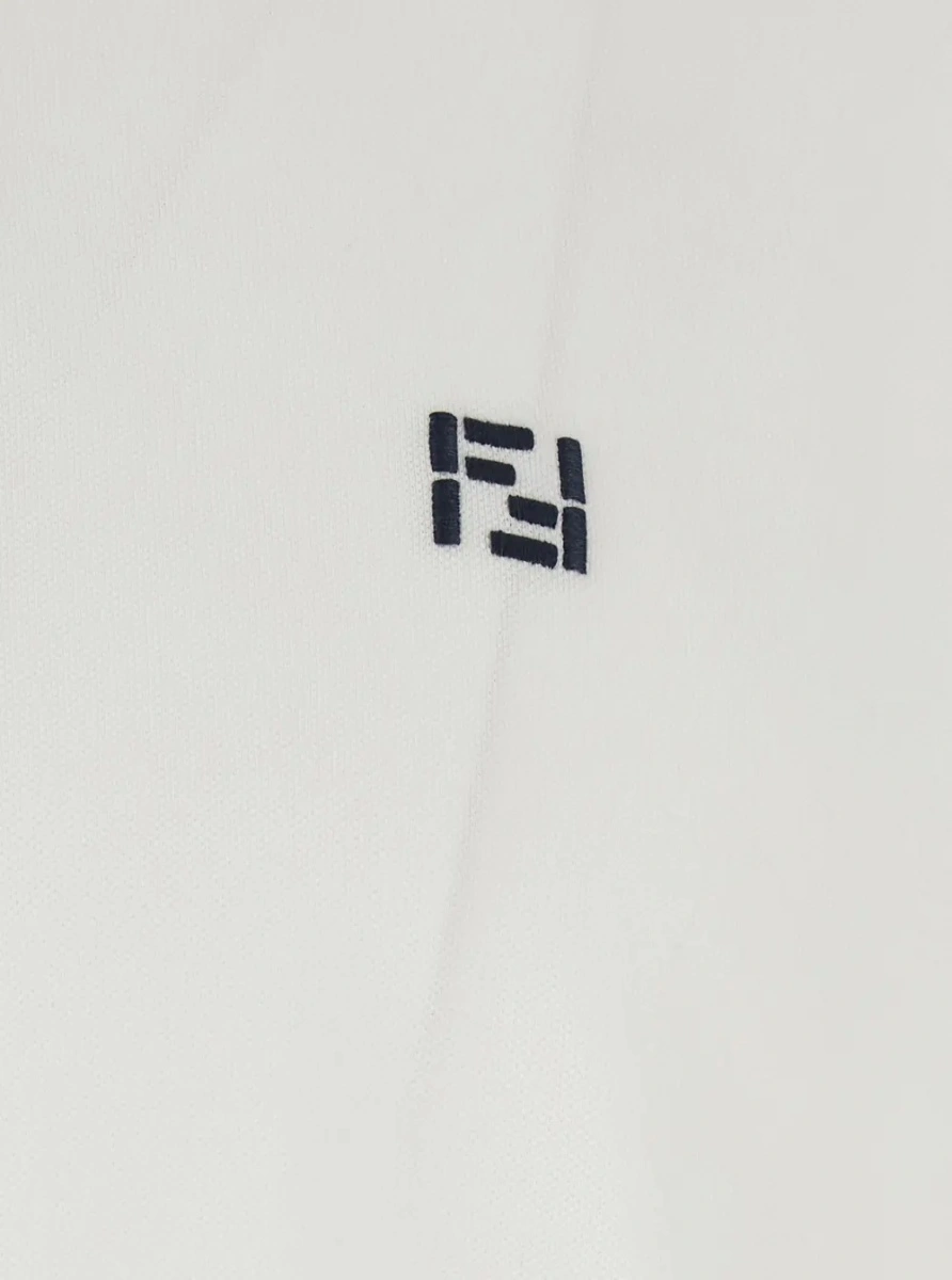 Tricou polo Fendi alb din bumbac - Img 3