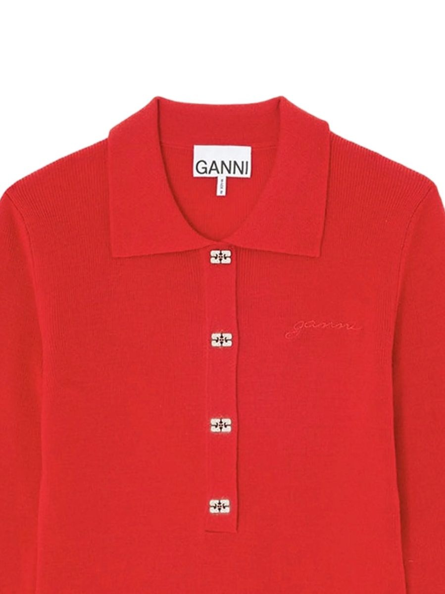 Tricou Polo Ganni rosu - Img 2