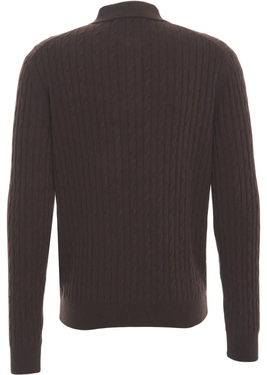 Tricou polo Gender maro din casmir - Img 3