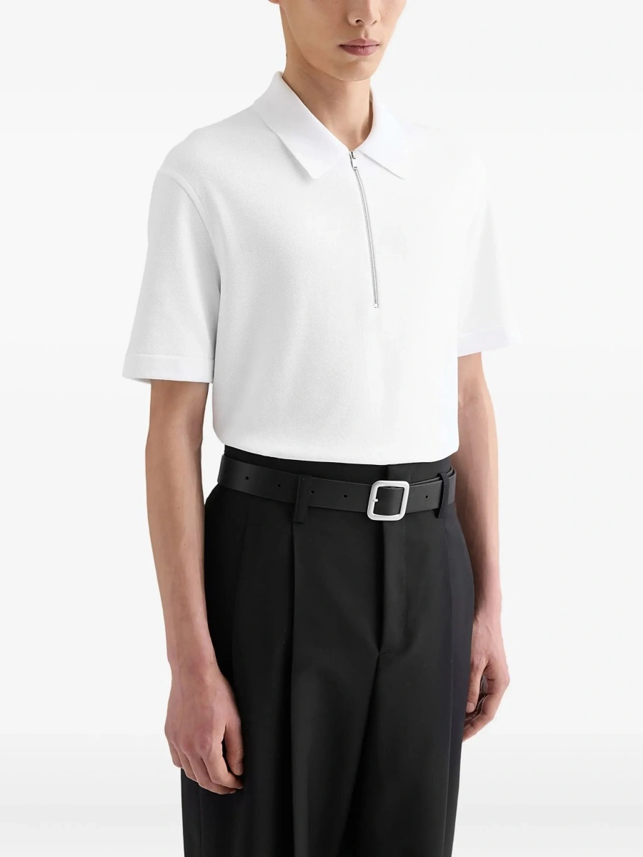 Tricou polo Jil Sander alb din bumbac - Img 4