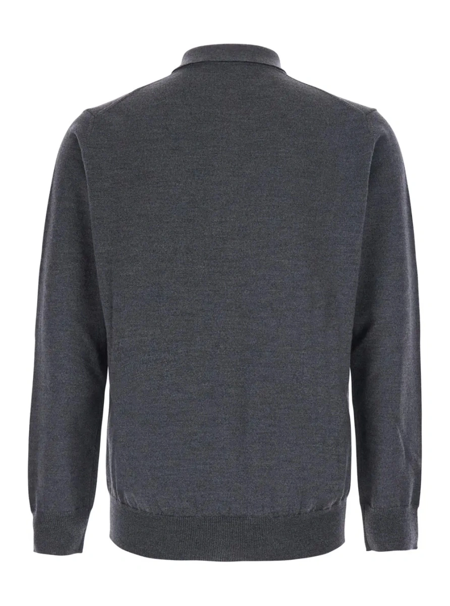 Tricou polo Kangra gri din lana - Img 2