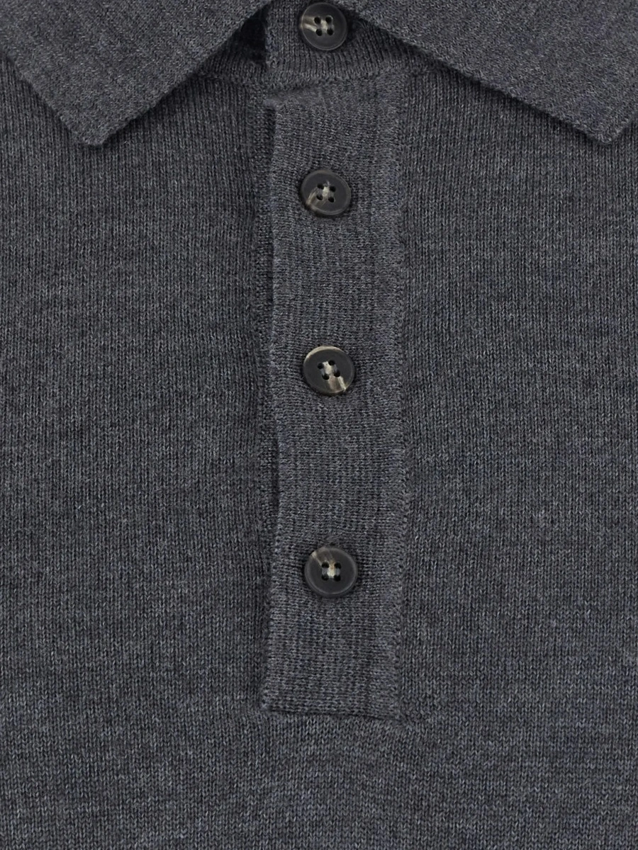 Tricou polo Kangra gri din lana - Img 5