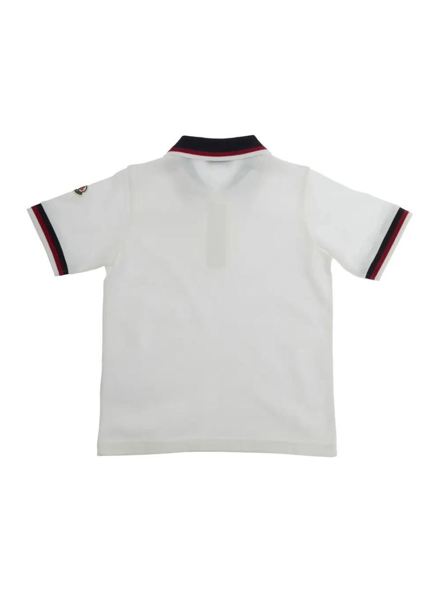 Tricou polo Moncler alb din bumbac - Img 2
