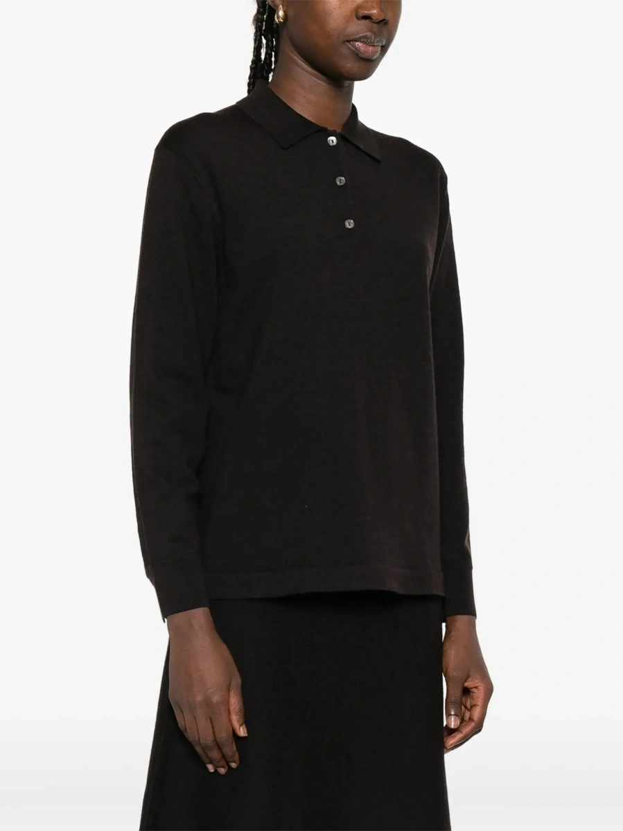Tricou polo P.A.R.O.S.H. maro din lana - Img 5