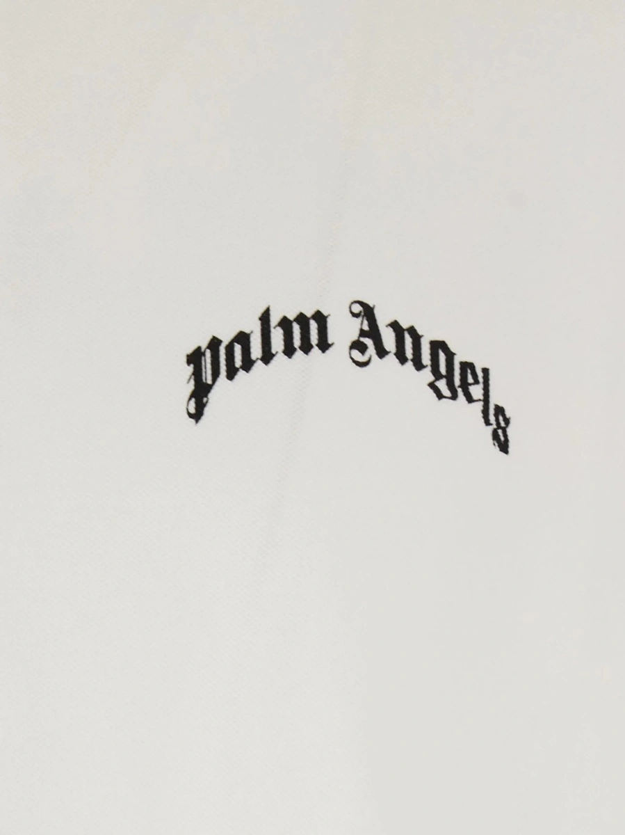 Tricou polo Palm Angels alb din bumbac - Img 5