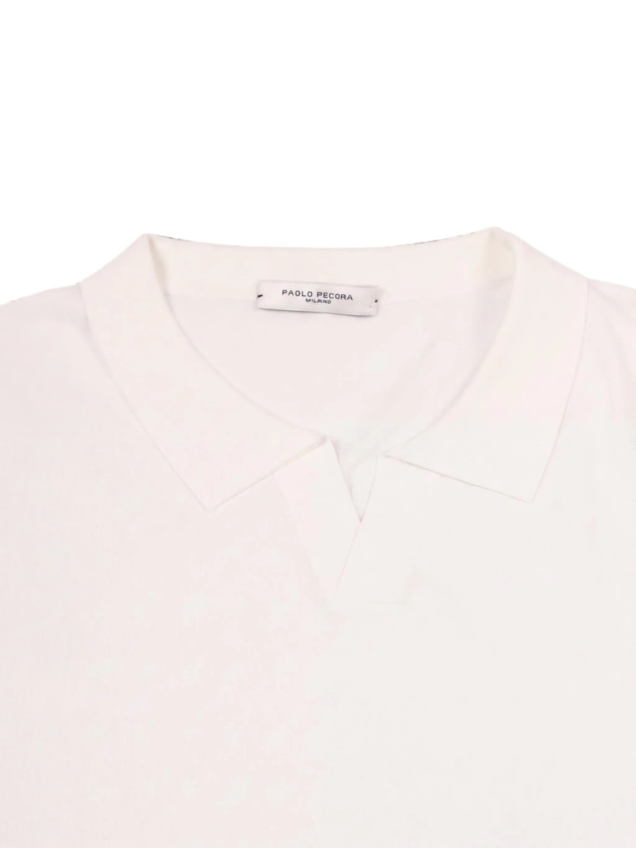 Tricou Polo Paolo Pecora alb din bumbac - Img 3
