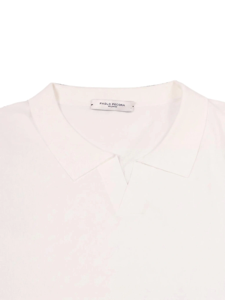 Tricou Polo Paolo Pecora alb din bumbac - Img 3