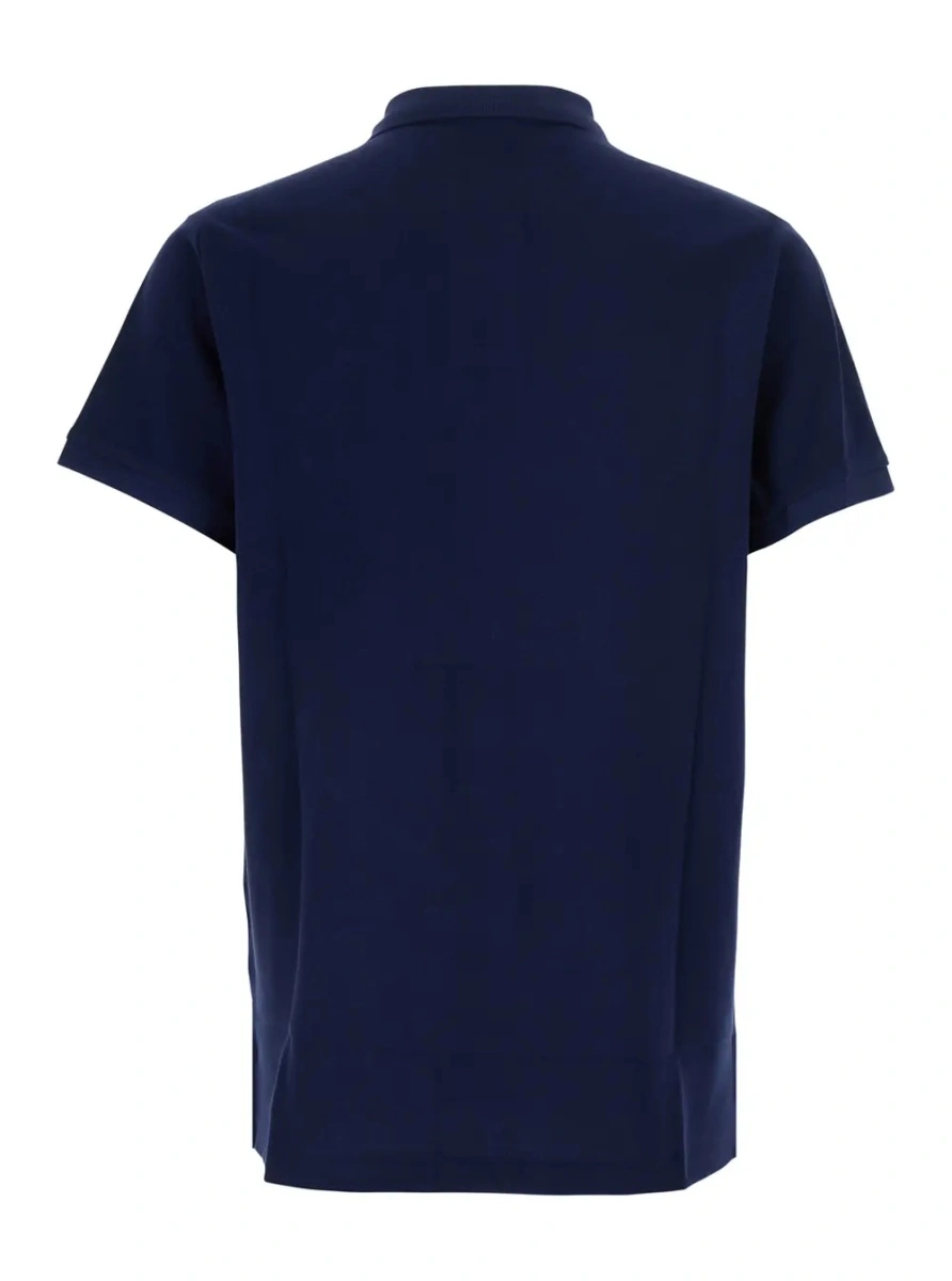Tricou polo Ralph Lauren albastru din bumbac 'Custom Fit' - Img 2