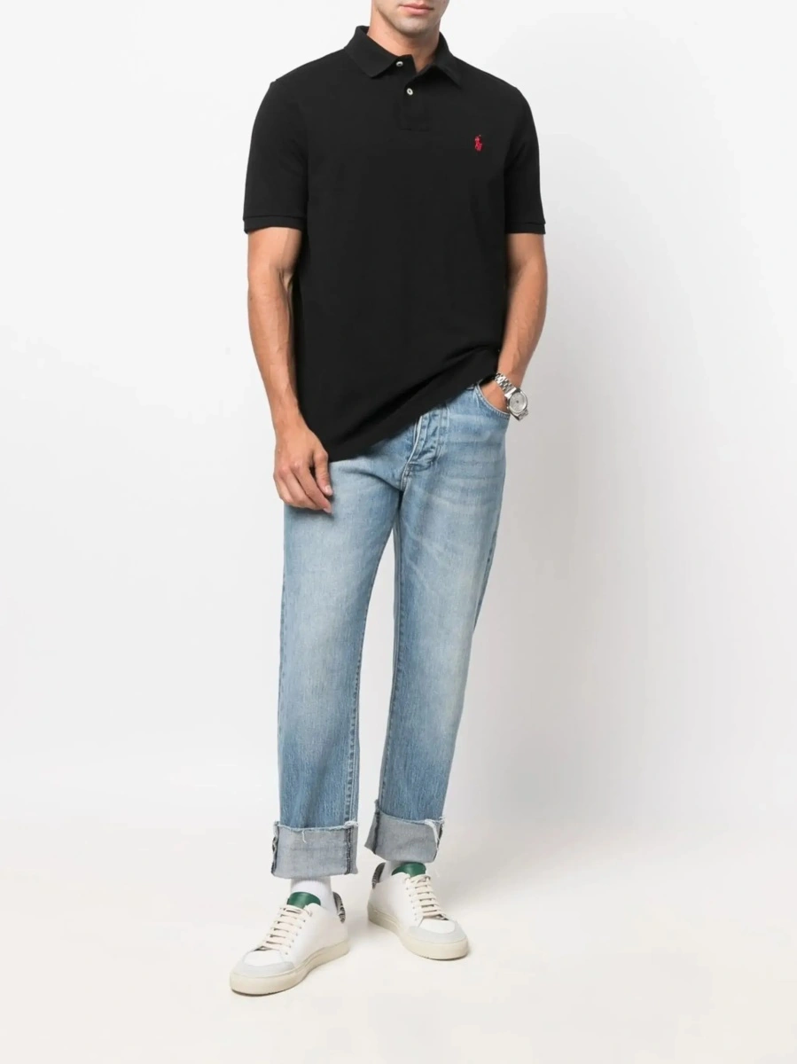 Tricou polo Ralph Lauren negru din bumbac - Img 3