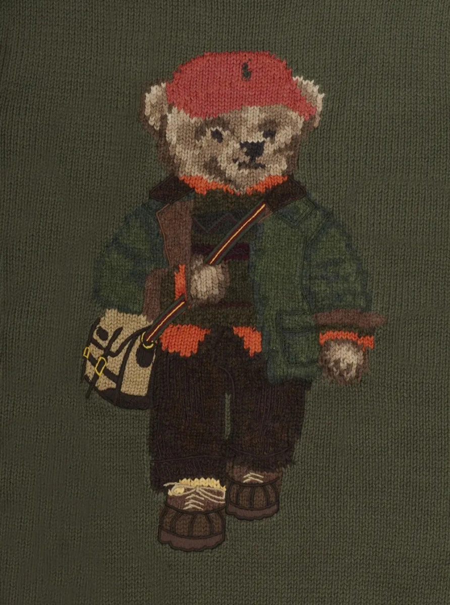 Tricou polo Ralph Lauren 'Polo Bear' verde din bumbac - Img 3