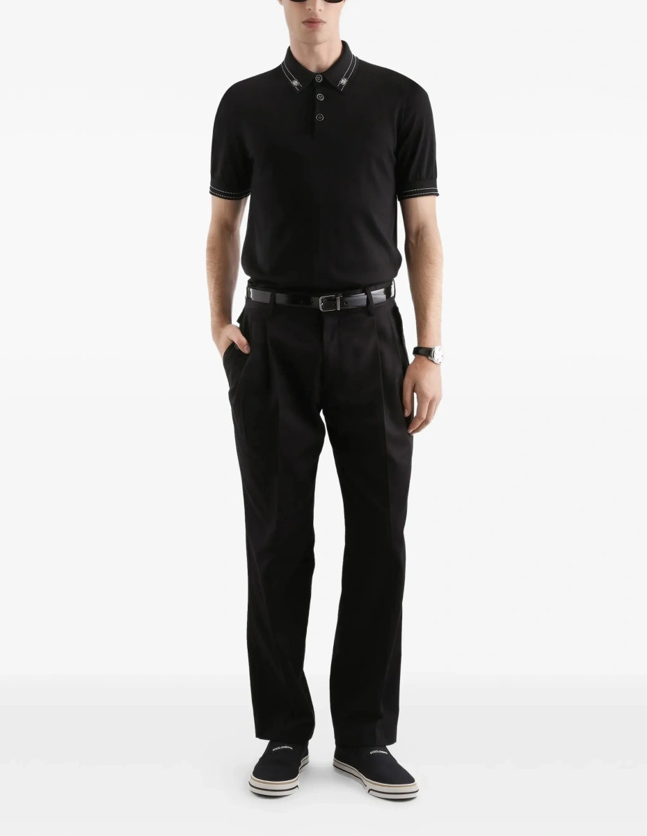 Tricou Polo Silk Polo with collar and short sleeves - Img 4