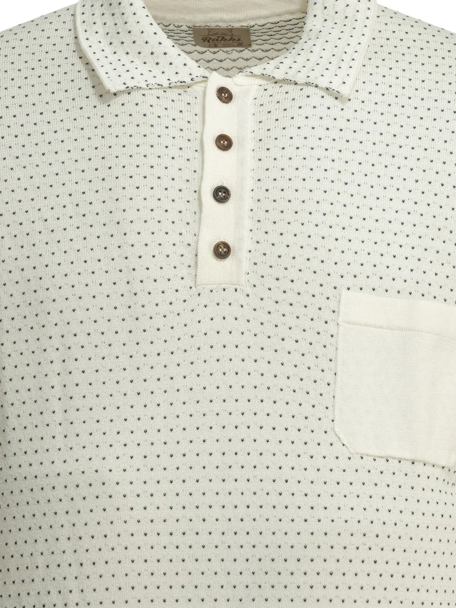 Tricou Polo Textured knit polo shirt buttons - Img 6