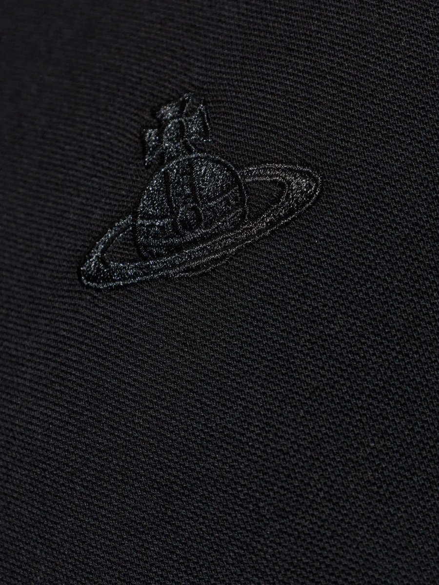 Tricou polo Vivienne Westwood negru din bumbac - Img 7