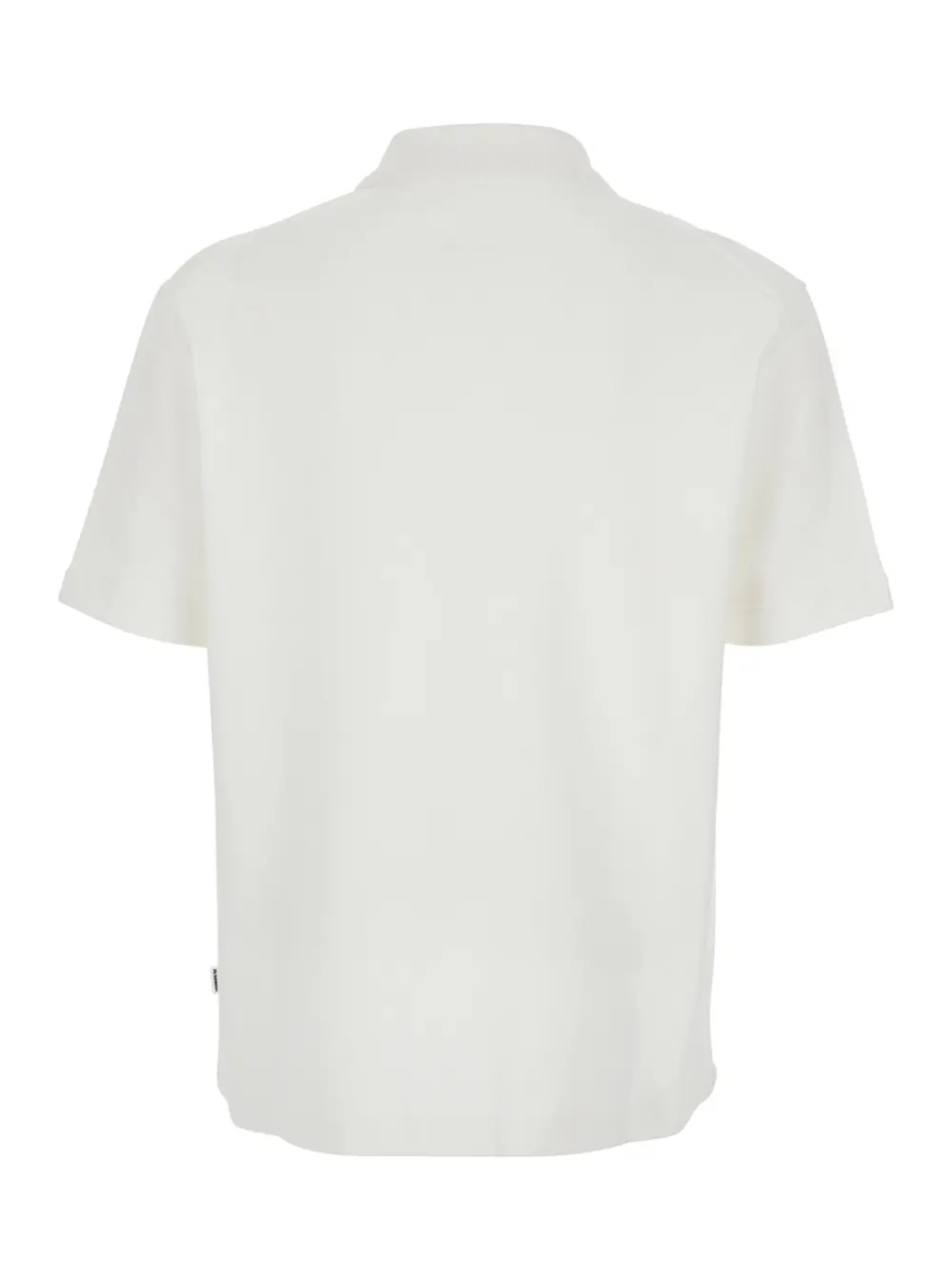 Tricou Polo White Polo with Classic Collar and Front Zip Closure in Cotton for Men - Img 2