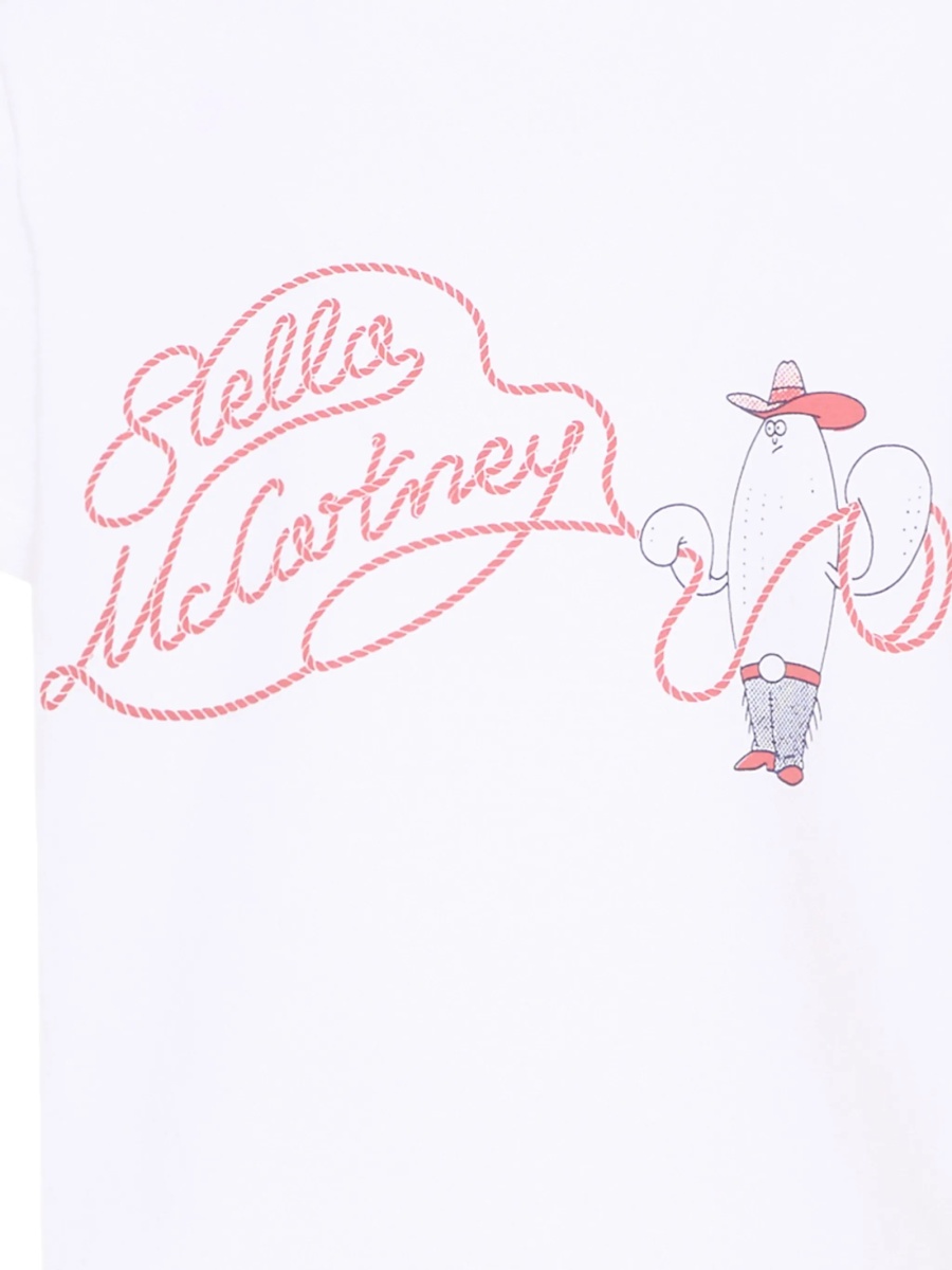 Tricou Stella McCartney alb din bumbac - Img 3