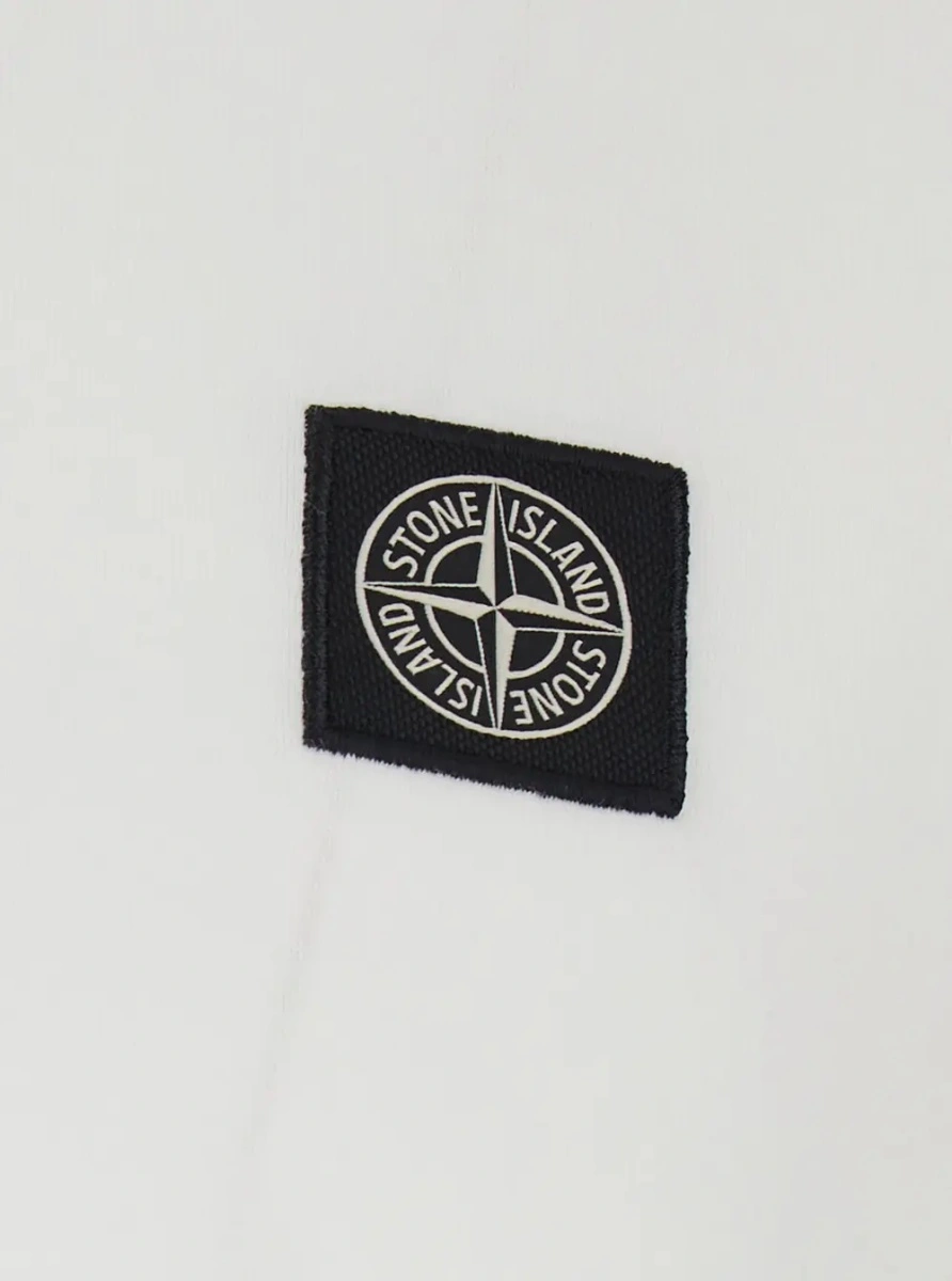 Tricou Stone Island alb din bumbac - Img 3