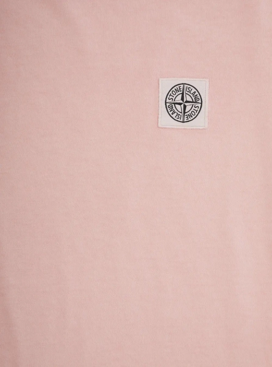 Tricou Stone Island roz din bumbac - Img 3
