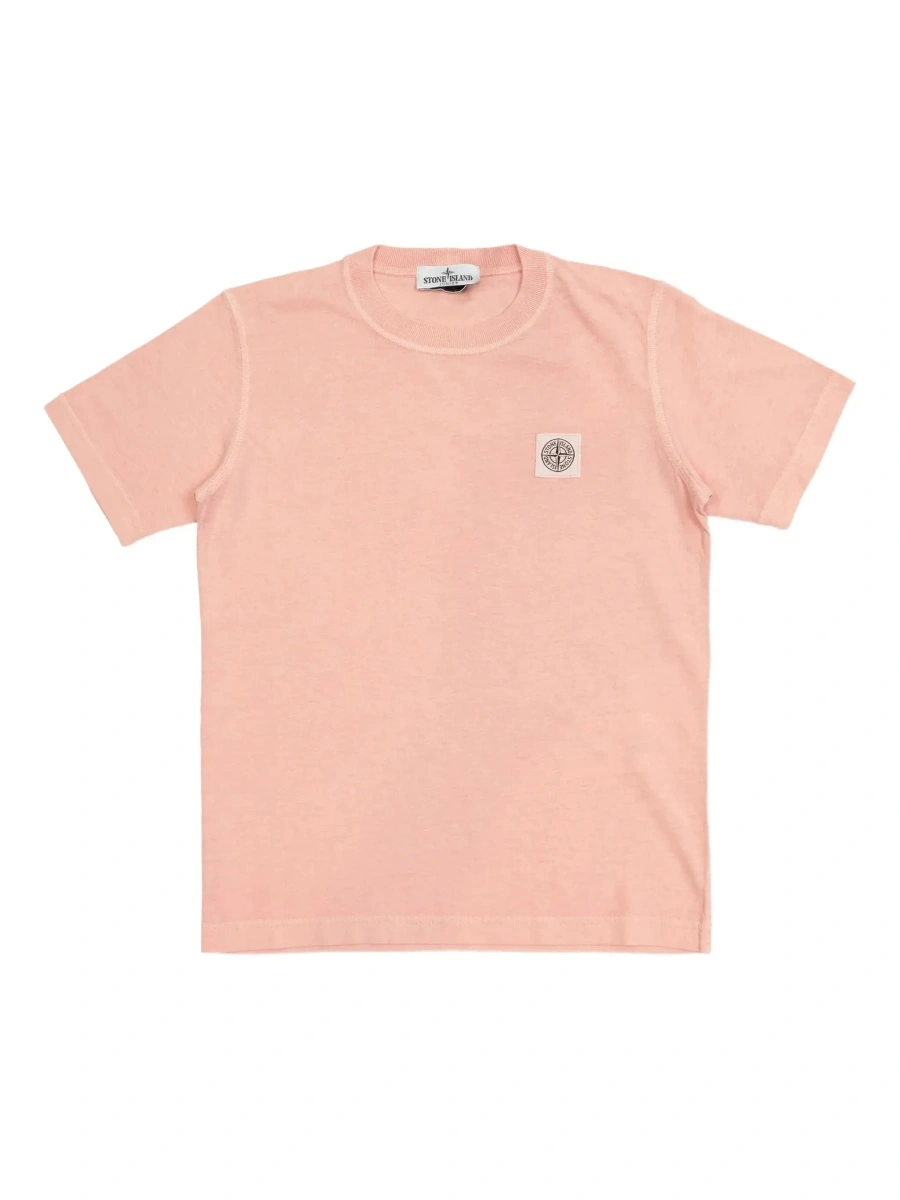 Tricou Stone Island roz din bumbac - Img 7