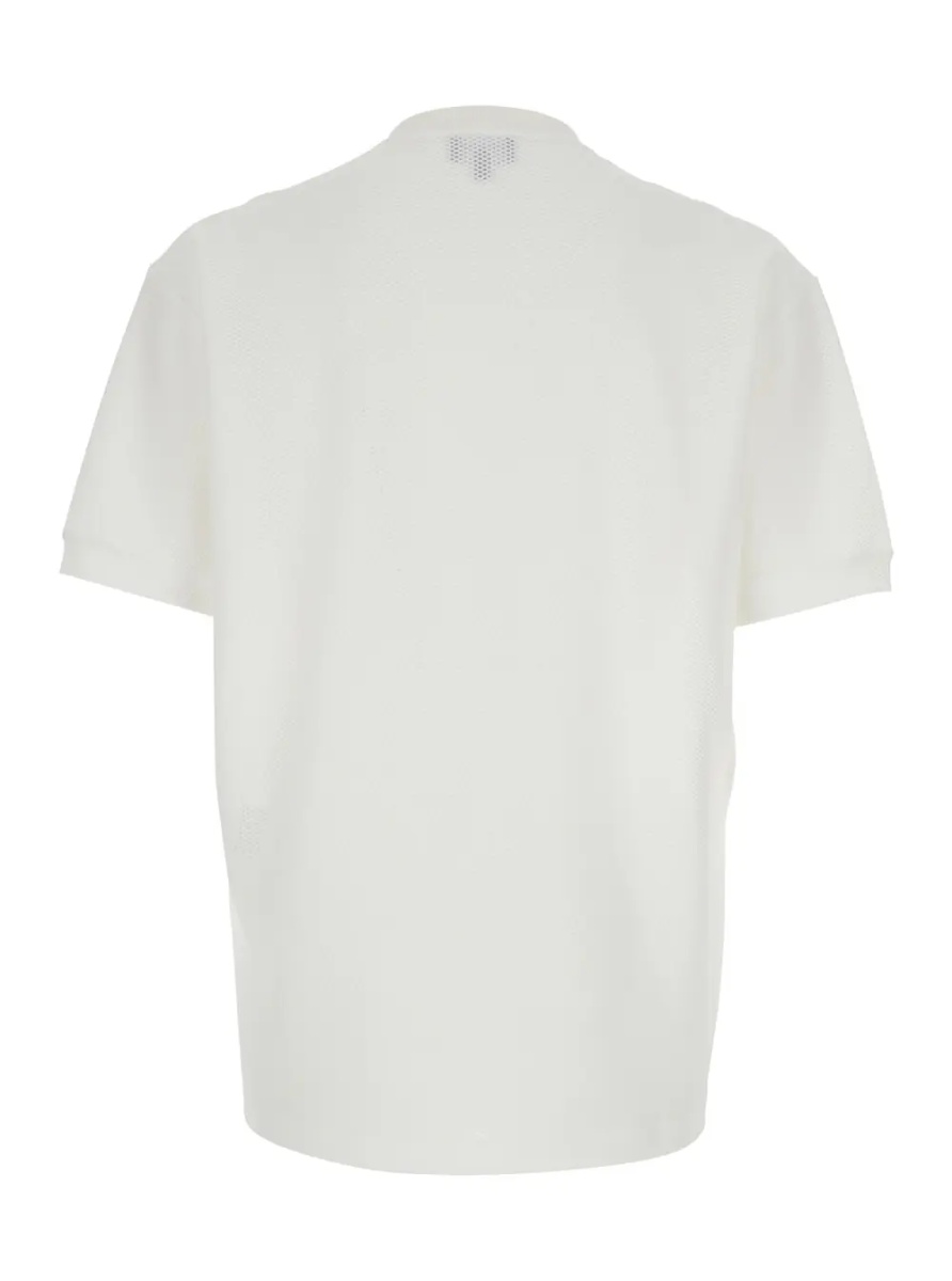 Tricou White Crew Neck T-Shirt with Logo on Front in Tech Fabric Stretch Man - Img 2