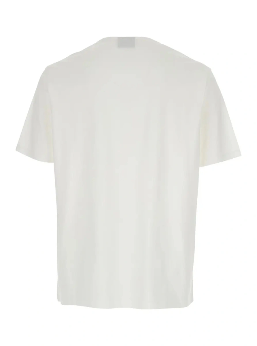 Tricou White T-Shirt with Logo Embroidery on the Front for Men - Img 2