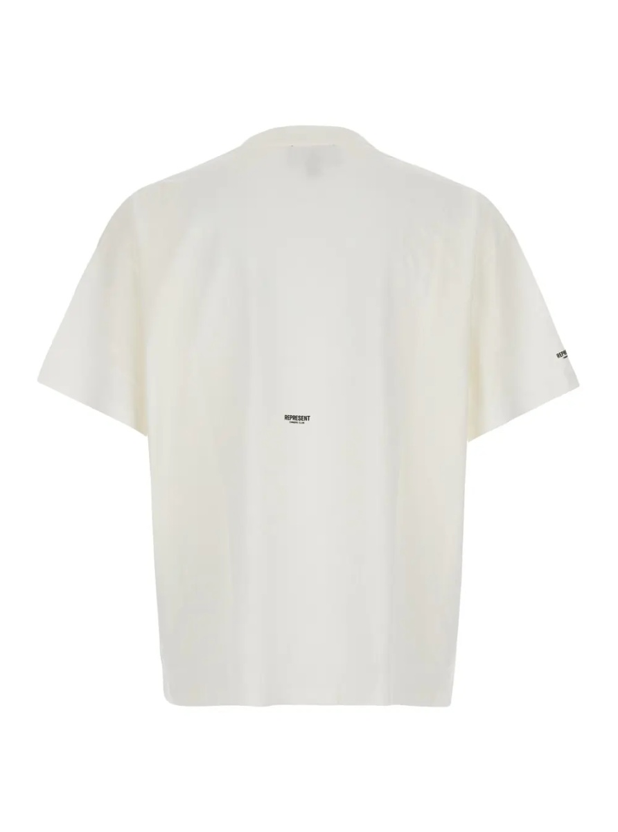 Tricou white T-shirt with logo on the front, back and sleeve in cotton for men - Img 2