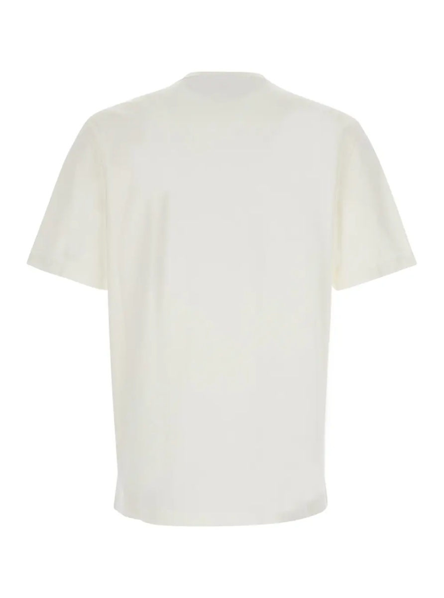 Tricou White T-shirt with printed logo on chest in cotton for men - Img 2