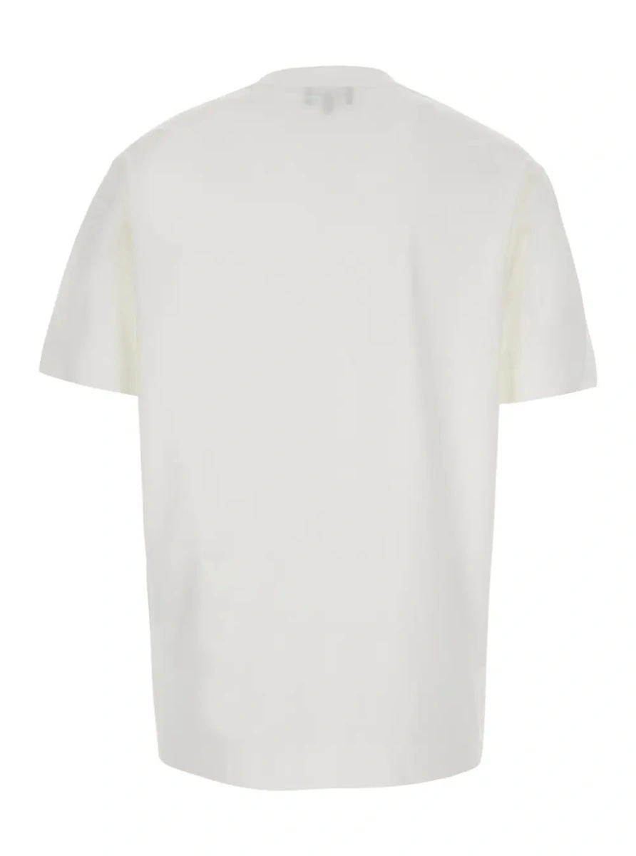 Tricou white T-shirt with printed logo on the front in cotton for men - Img 2