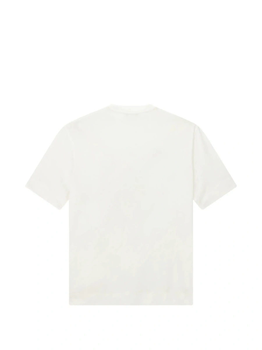 Tricou white T-shirt with printed logo on the front in cotton for men - Img 4
