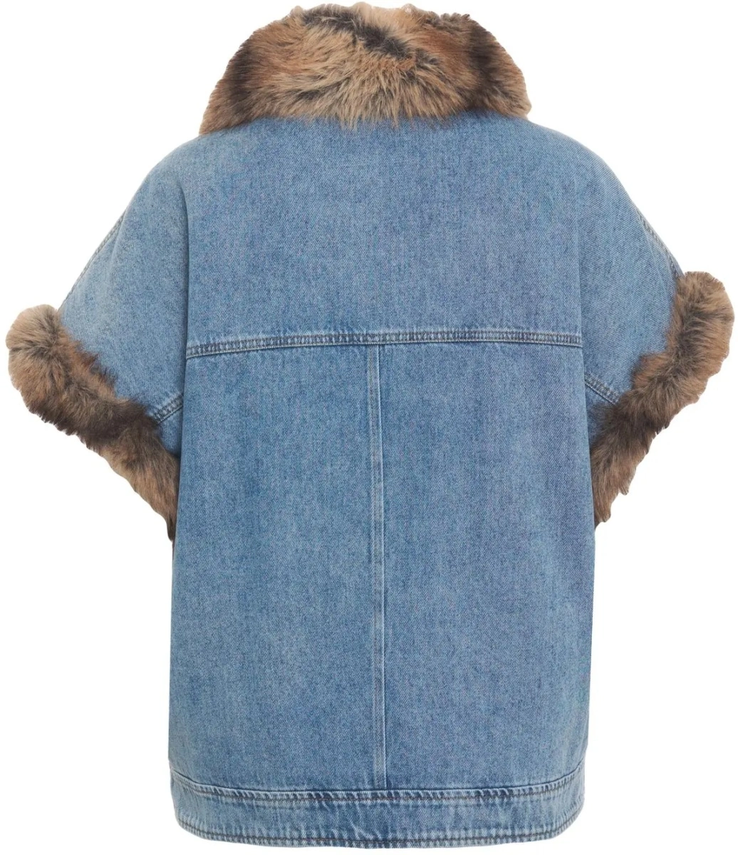 Vesta Denim gilet with faux fur collar - Img 2