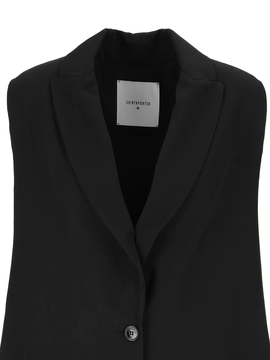 Vesta Shirt A Porter neagra din poliester si vascoza - Img 3