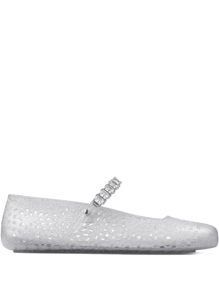 Balerini Jimmy Choo albi din crystal si tpu