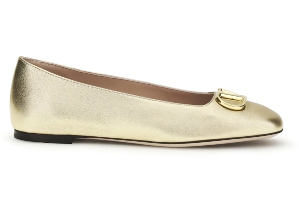 Balerini VLogo Signature laminated nappa Ballerinas
