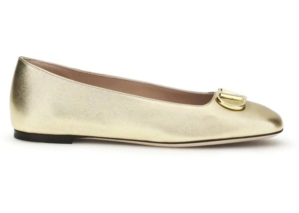Balerini VLogo Signature laminated nappa Ballerinas