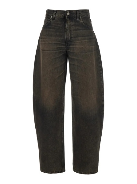Blugi 'Bibi' Brown Jeans with Logo Patch on the Rear and Tapered Leg in Denim Woman
