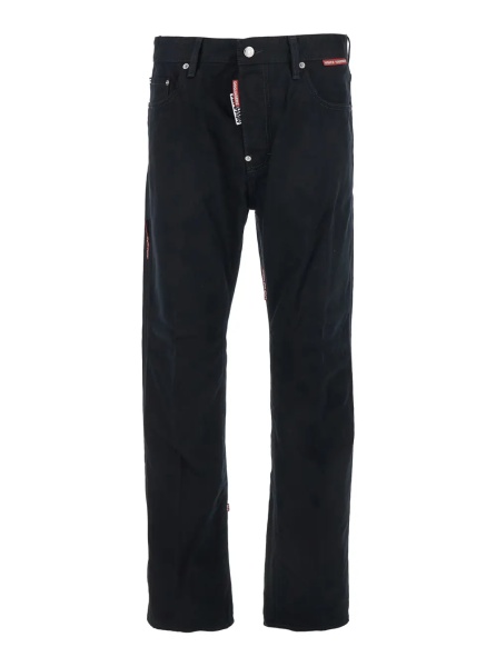 Blugi 'D2 x Magliano' Black Jeans with Belt Loops and Logo Patch on the Rear in Denim Man