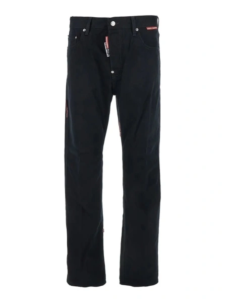 Blugi 'D2 x Magliano' Black Jeans with Belt Loops and Logo Patch on the Rear in Denim Man