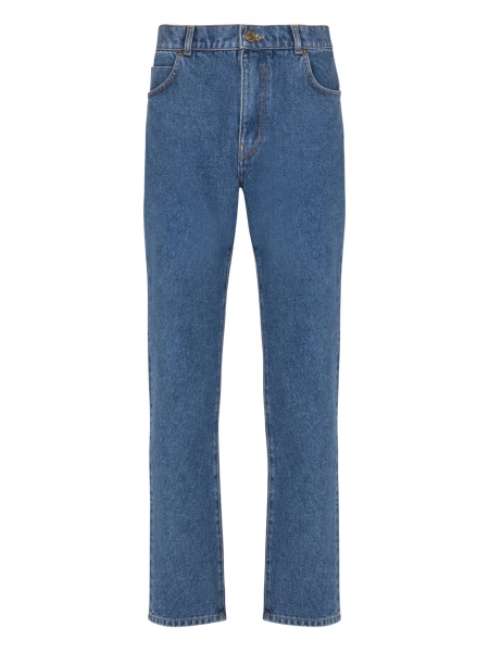 Blugi drepti Balmain albastri din bumbac