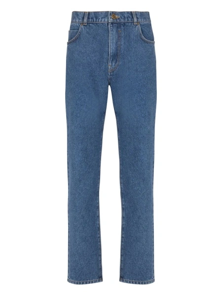 Blugi drepti Balmain albastri din bumbac