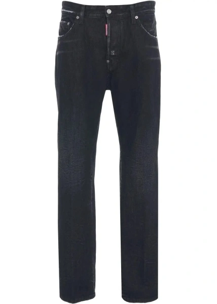 Blugi drepti DSQUARED2 negri din denim