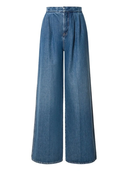 Blugi evazati Alberta Ferretti albastri
