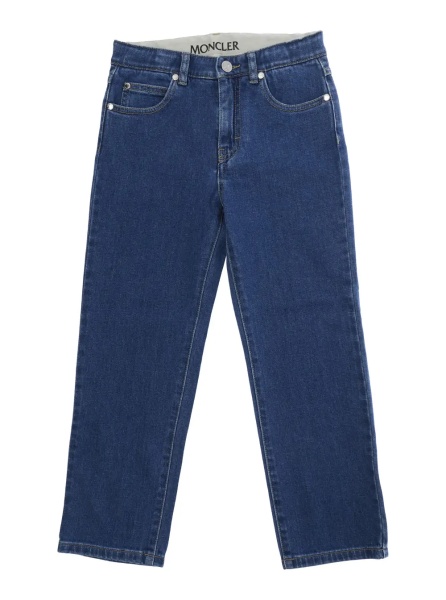 Blugi Five-pocket design jeans with logo patch on the back in blue denim for kids
