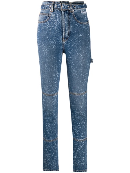 Blugi Skinny MSGM albastri din bumbac