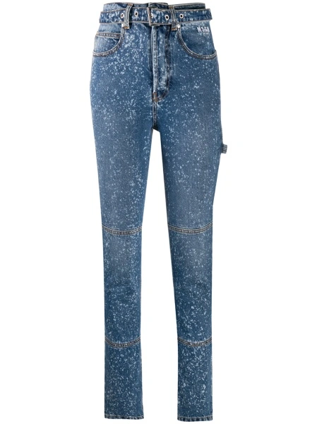 Blugi Skinny MSGM albastri din bumbac