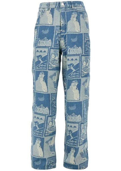 Blugi Stamp jacquard denim jeans