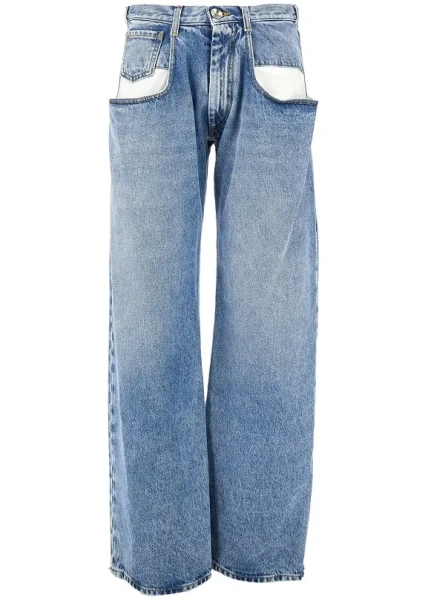 Blugi Straight leg jeans with dropped pockets