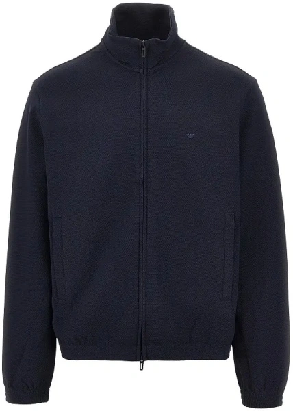 Bluza de trening Emporio Armani albastra din jerse