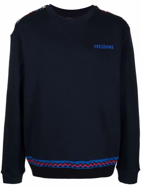 Bluza de trening MISSONI BEACHWEAR Zig-zag albastra